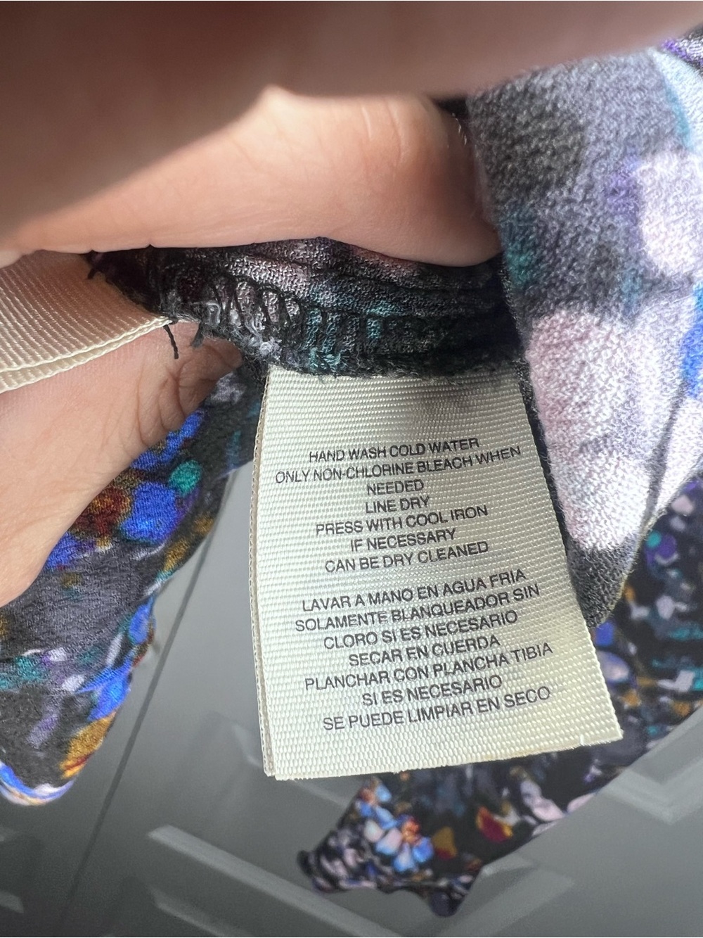 Rachel Rachel Roy Floral Blouse Black Blue Purple Long Sleeve Size 8 - Picture 4 of 5